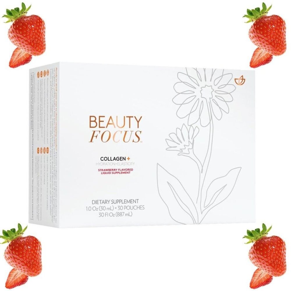 Nu Skin BEAUTY FOCUS COLLAGEN+ Strawberry 1 Month Supply (30 packs) NEW EXP 5/24